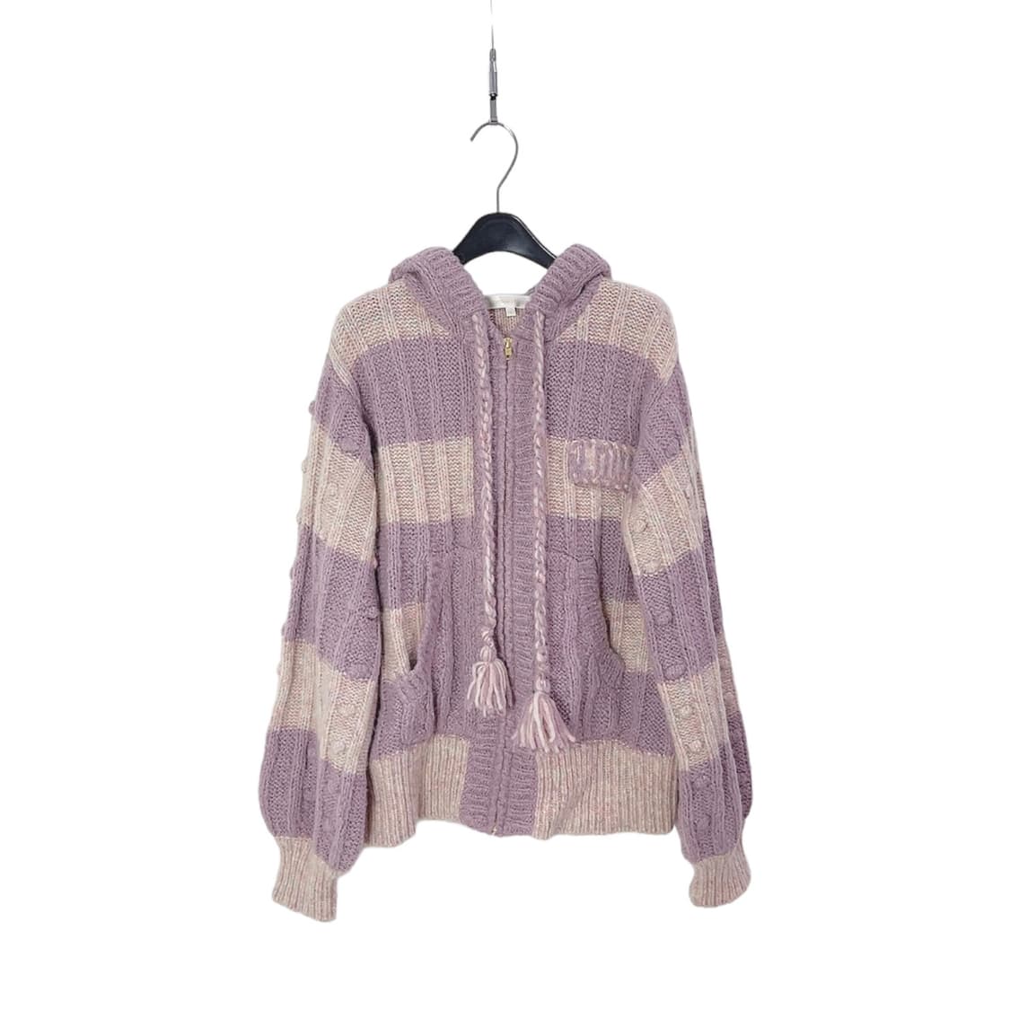 러브 쉑 팬시 알파카 폼폼 라벤더 핑크 가디건 상품이미지4
