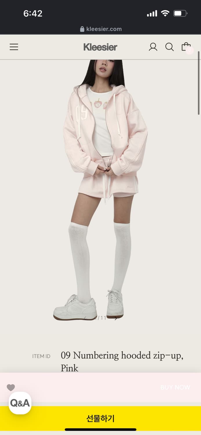 클리시어 09 넘버링 후드집업 상품이미지1