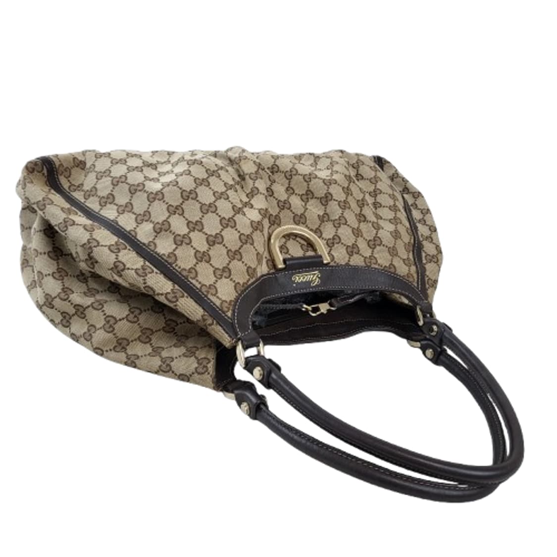 정품 구찌 189835 GG로고 자가드 캔버스 D링 호보 숄더백 상품이미지6