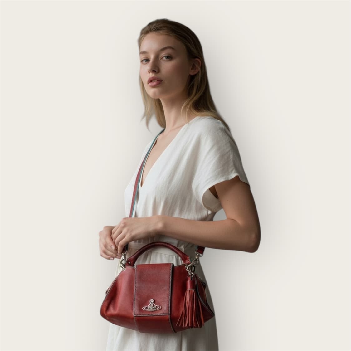 비비안웨스트우드 00AW 로고 플랩 레더 크로스백(토트백) 상품이미지1