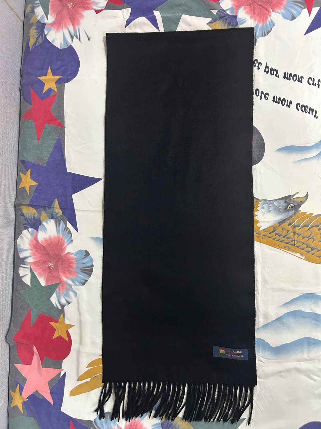 콜롬보 퓨어캐시미어 블랙머플러 상품이미지4