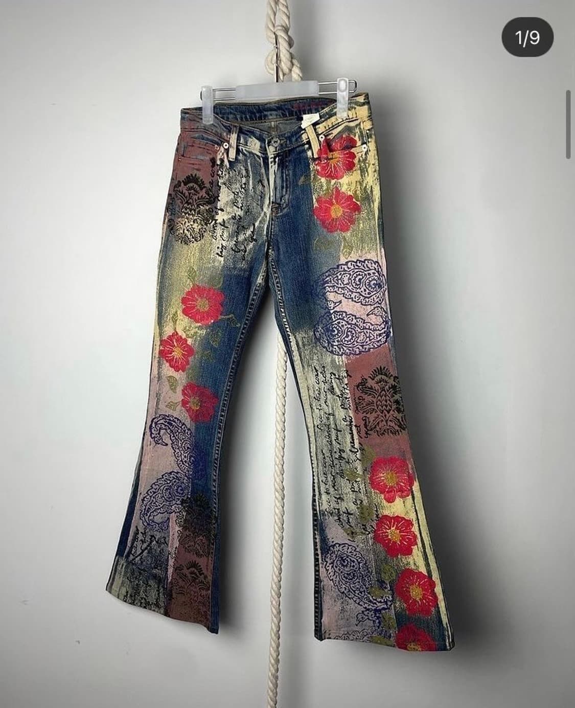 아이민클럽 빈티지 오리엔탈 페인팅 부츠컷 데님 진 청바지 상품이미지1