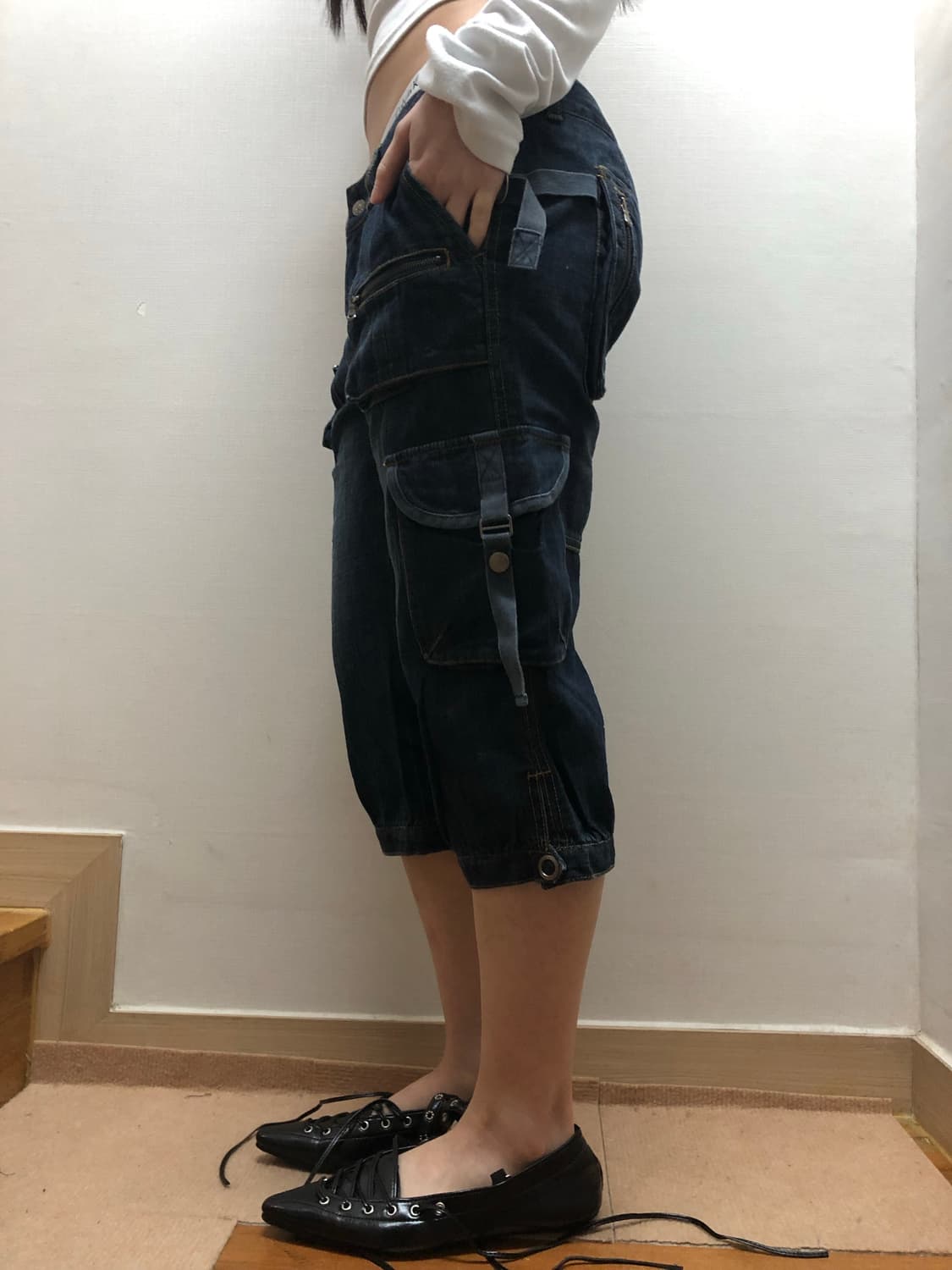 빈티지 데님 워싱 카고 팬츠 상품이미지6