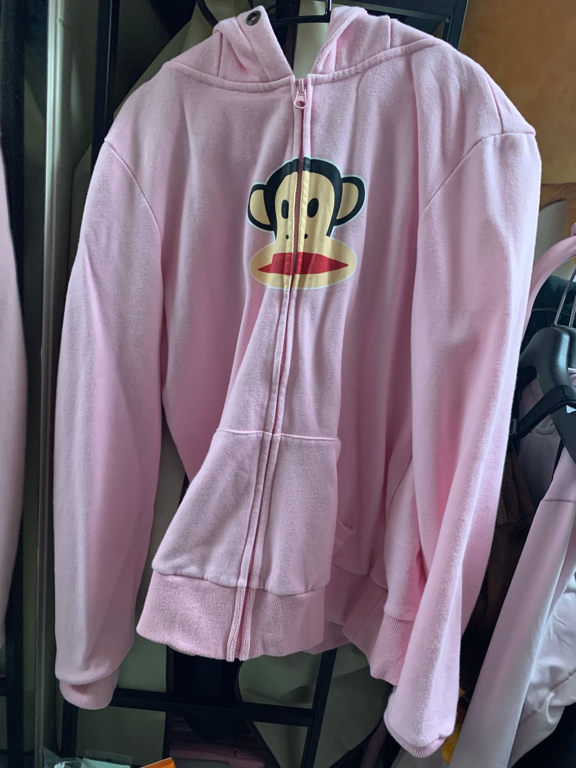 폴프랭크 갸루 후드집업 원숭이귀 핑크 연핑크 상품이미지1