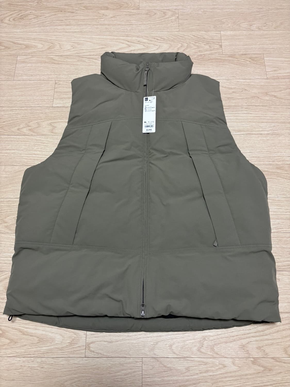 GU 히트 패딩 베스트 카키 XL 상품이미지1