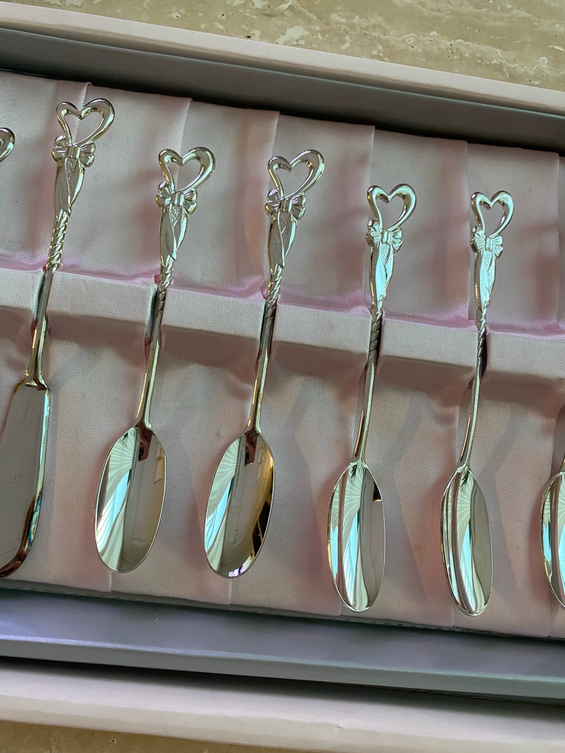 일본수입 리본하트 티스푼 세트  상품이미지3