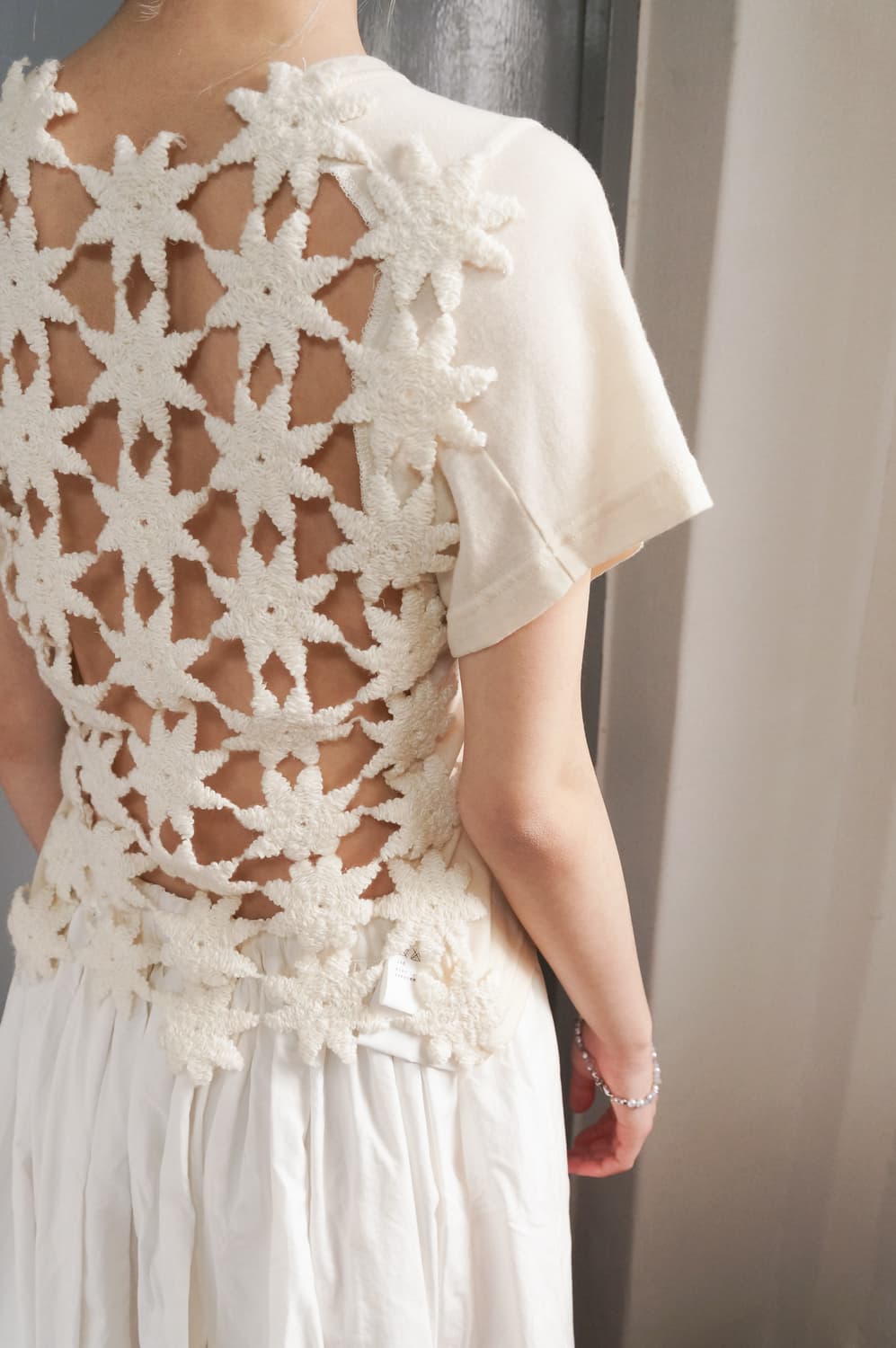 꼼데가르송 플로랄 백 패턴 니트 티셔츠 상품이미지4