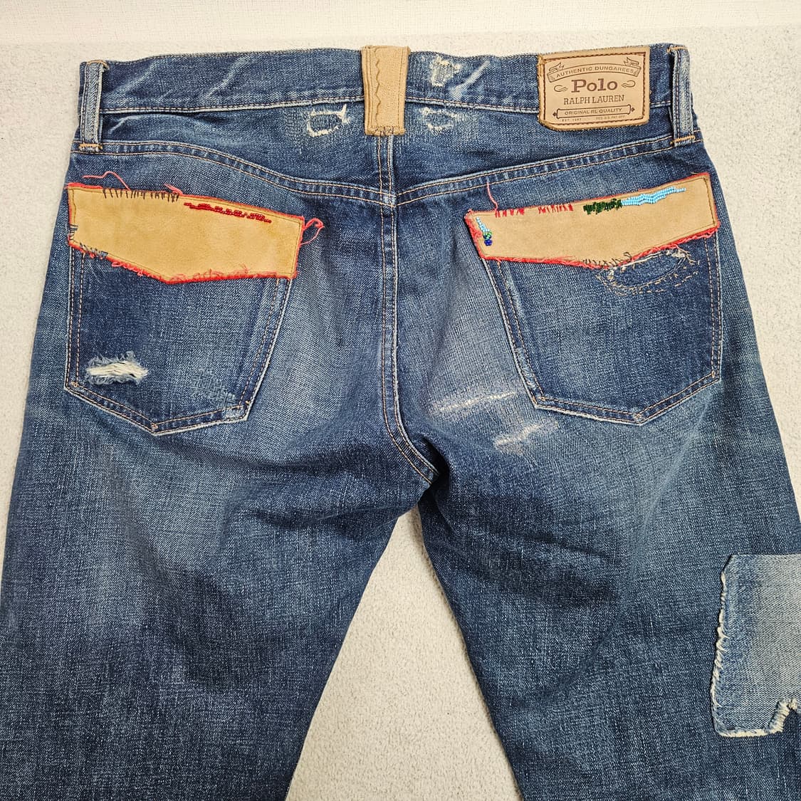 폴로 랄프 로렌 리페어 패치워크 셀비지 데님 팬츠 32 32 상품이미지6