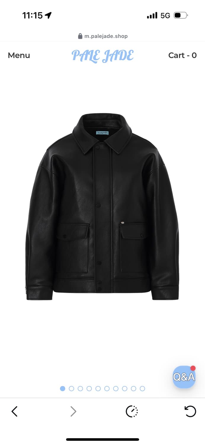 페일제이드 Leather Padded Jacket 블랙 상품이미지1