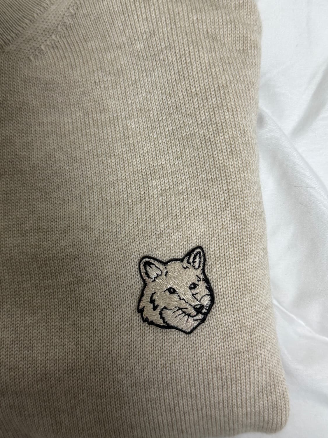 (새상품) 메종키츠네 폭스헤드 가디건 라이트 베이지 XS 상품이미지7