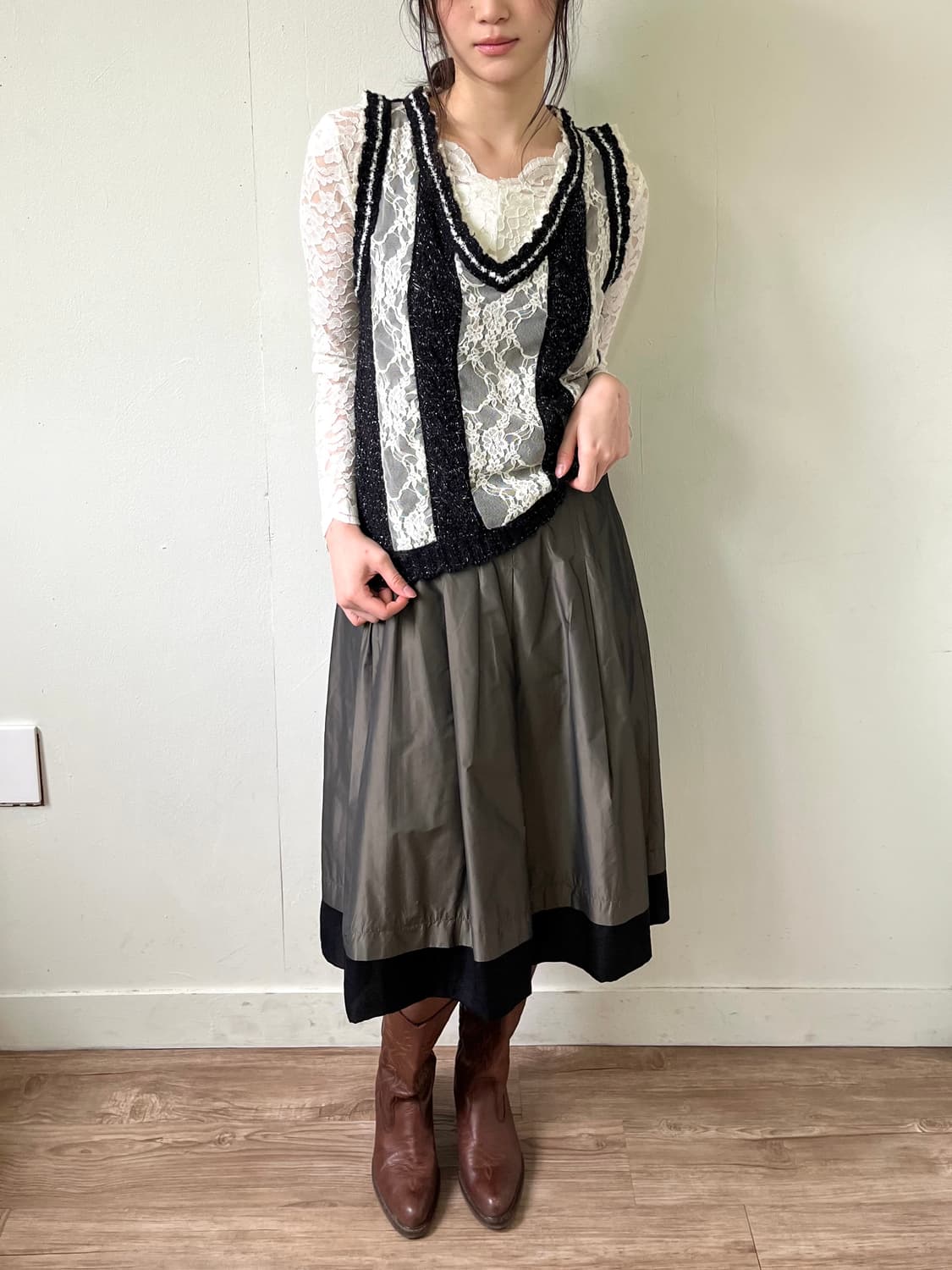 ECLIPSE 레이어드 스커트 상품이미지6