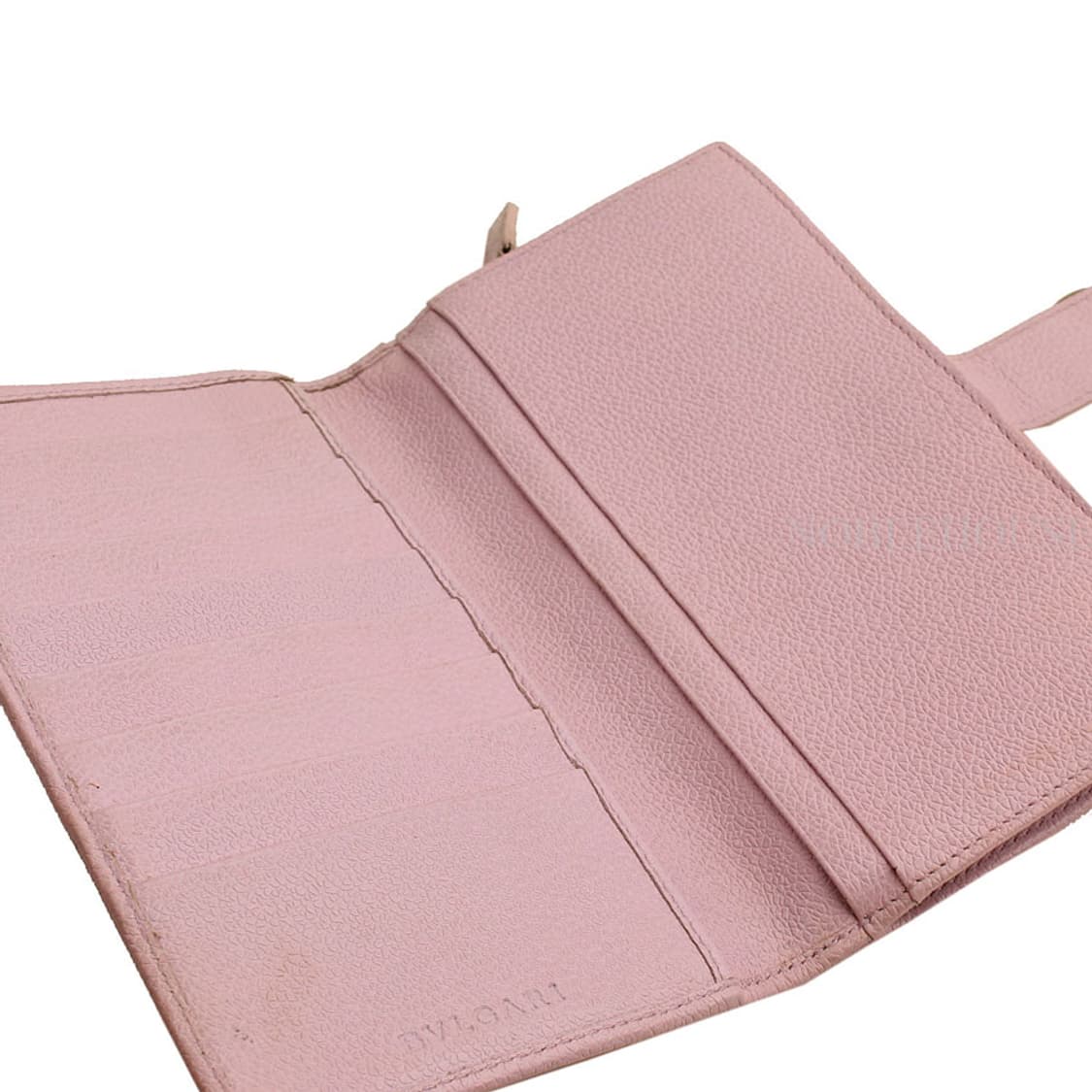 불가리 연핑크 은장 로고 중지갑 상품이미지5