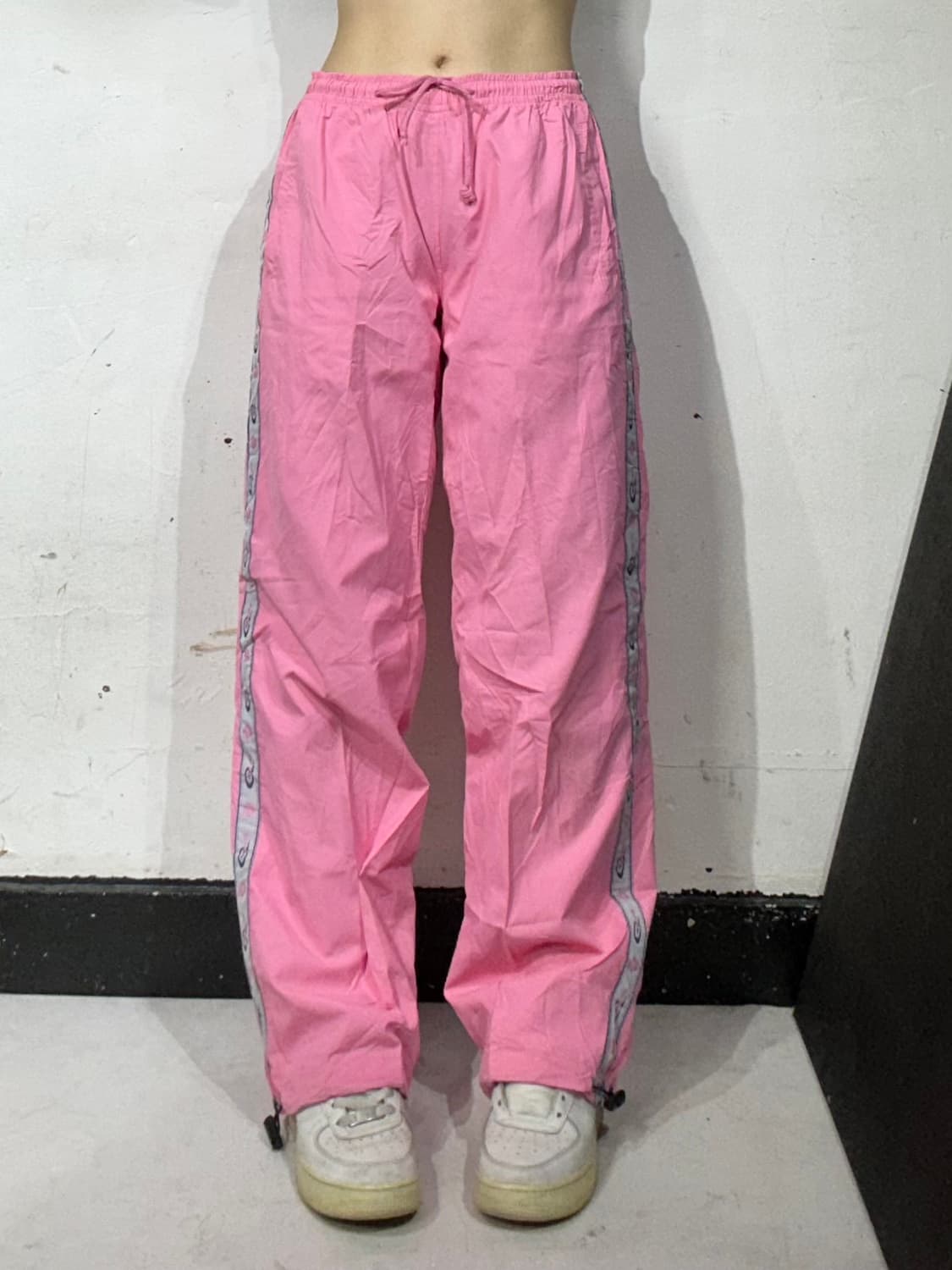 90s 피코 딸기우유 핑크 와이드 트랙 팬츠 힙합 추리닝 바지 M 상품이미지2