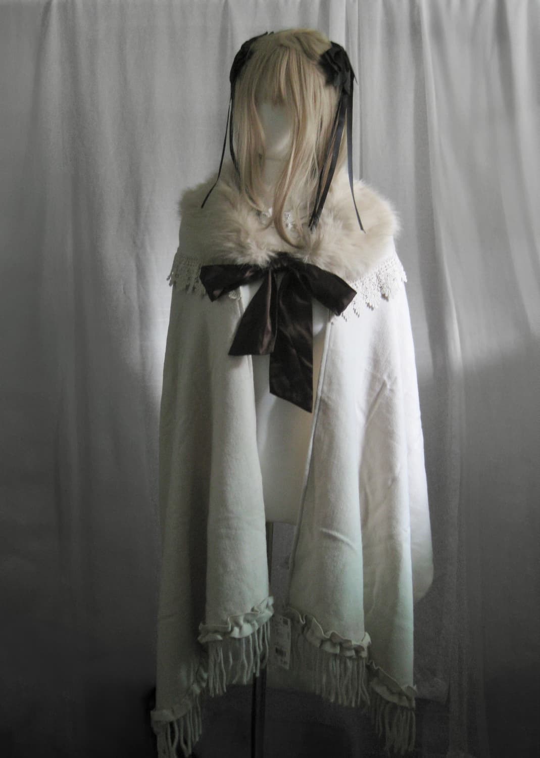 Axes femme ribbon cape 엑시즈팜 리본 퍼 케이프 상품이미지1