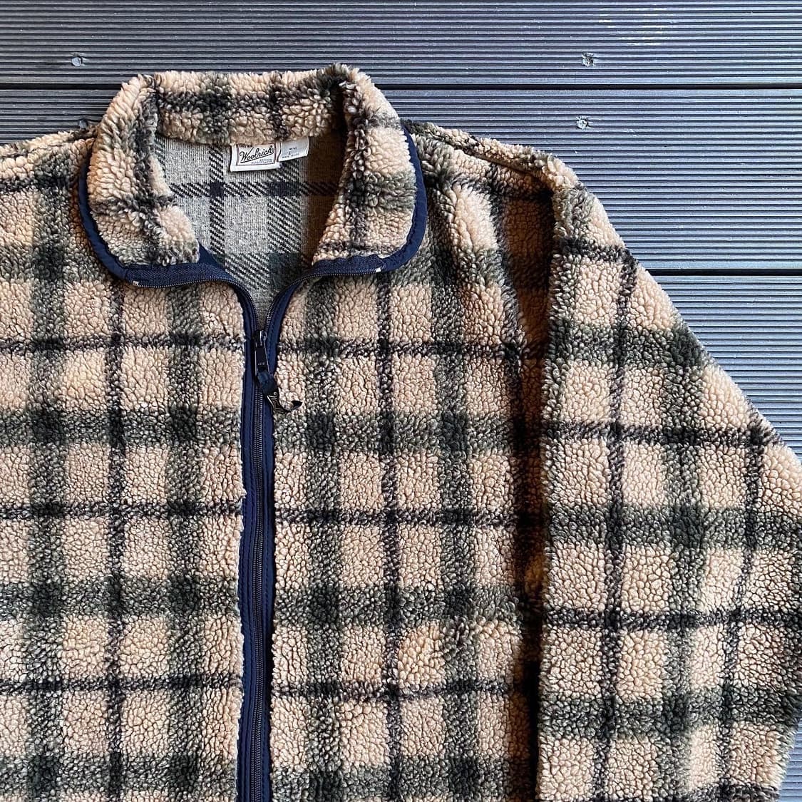 (105) 90’s 울리치 체크 보아 플리스 자켓  상품이미지2