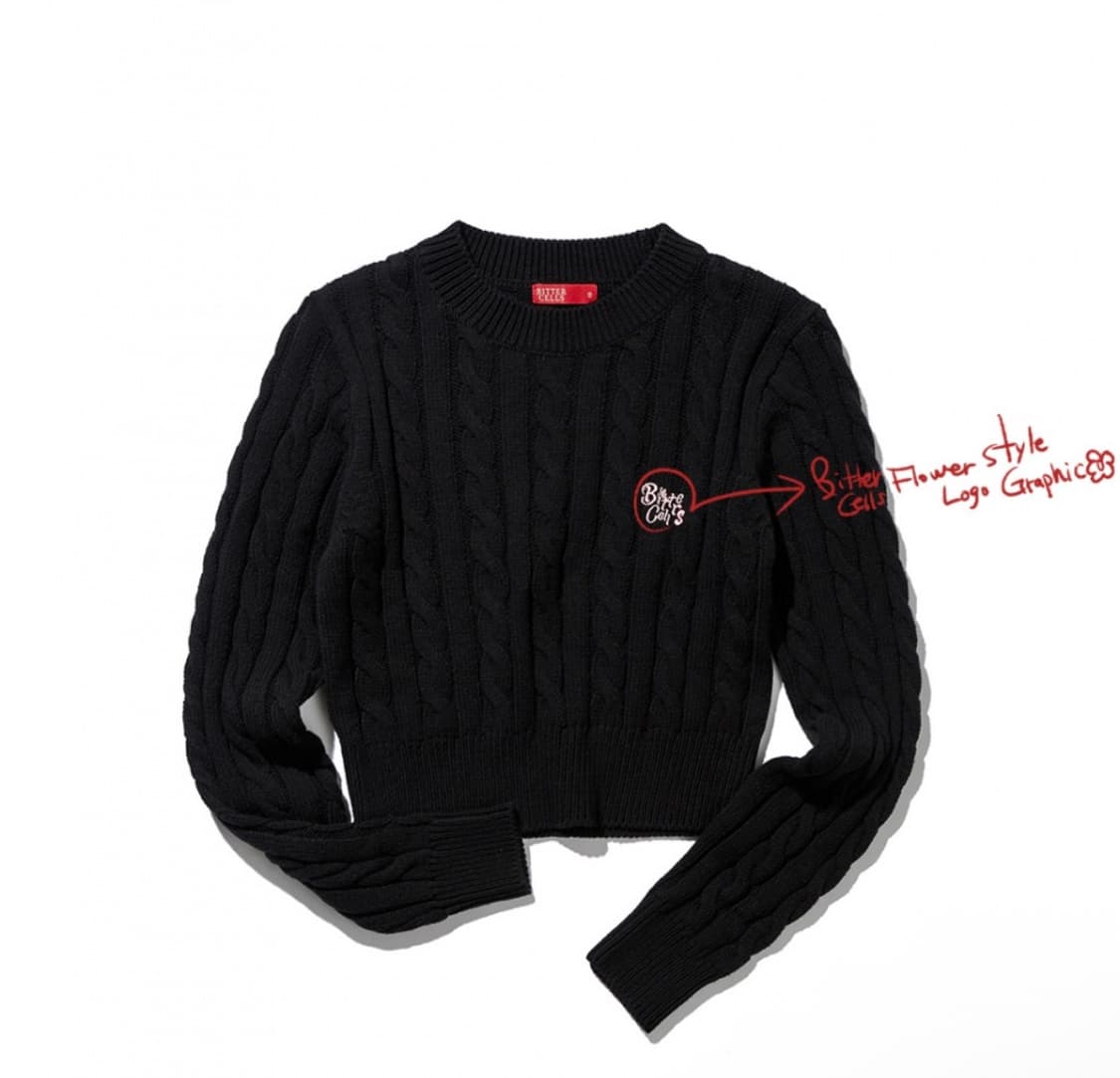 비터셀즈 크롭니트 블랙 상품이미지6