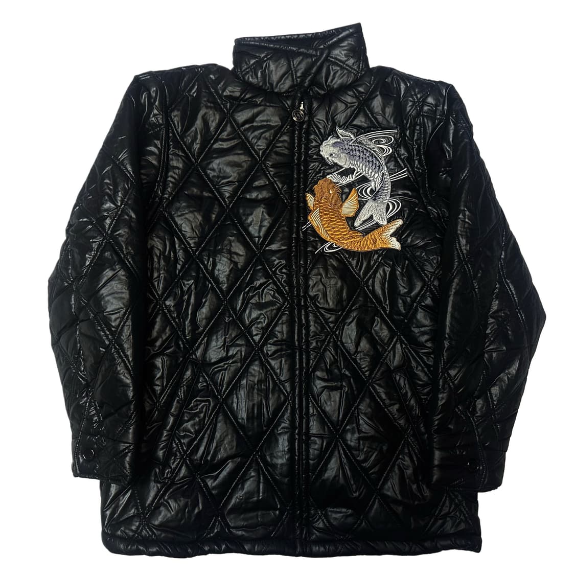 JPN Vintage 자수백로고 블랙퀄팅패딩 M 상품이미지2