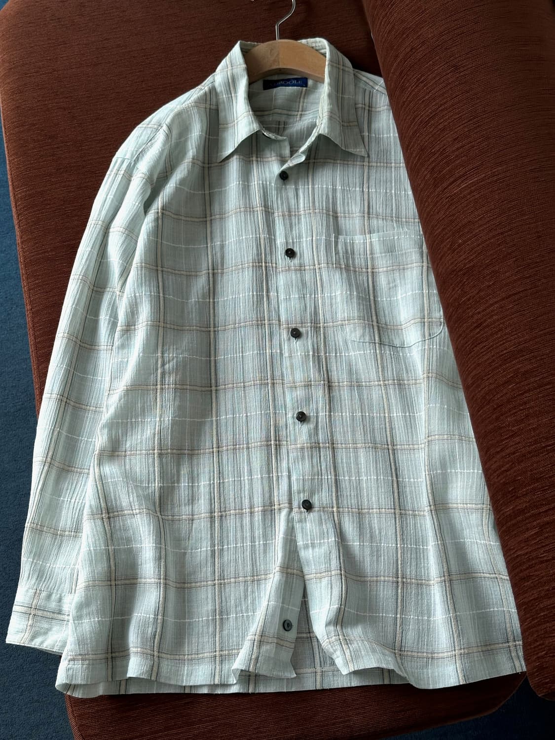 Light linen poly design sheer shirt 상품이미지7