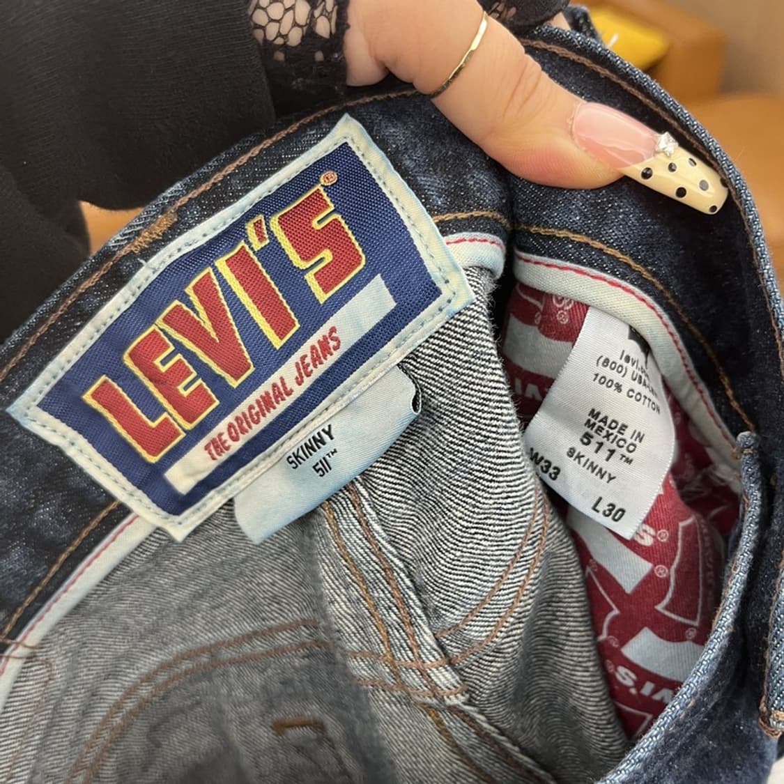 리바이스 511 빈티지 레트로 진청 데님팬츠 33인치 C09762 상품이미지6