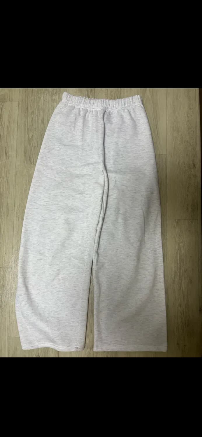 기모 트레이닝 와이드 팬츠 화이트멜란지 기본ver 상품이미지2