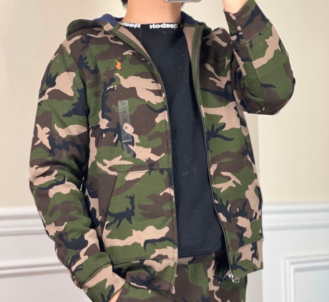 폴로 카모 기모 후드집업  상품이미지1