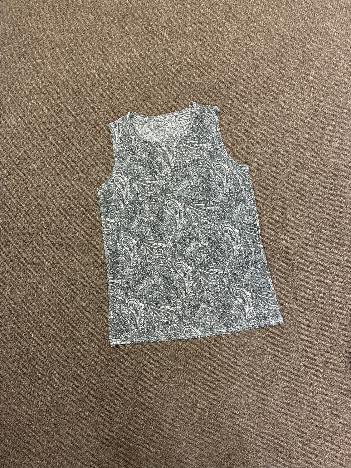 M-L)Japanese vintage 여성 페이즐리 시스루 나시 상품이미지1