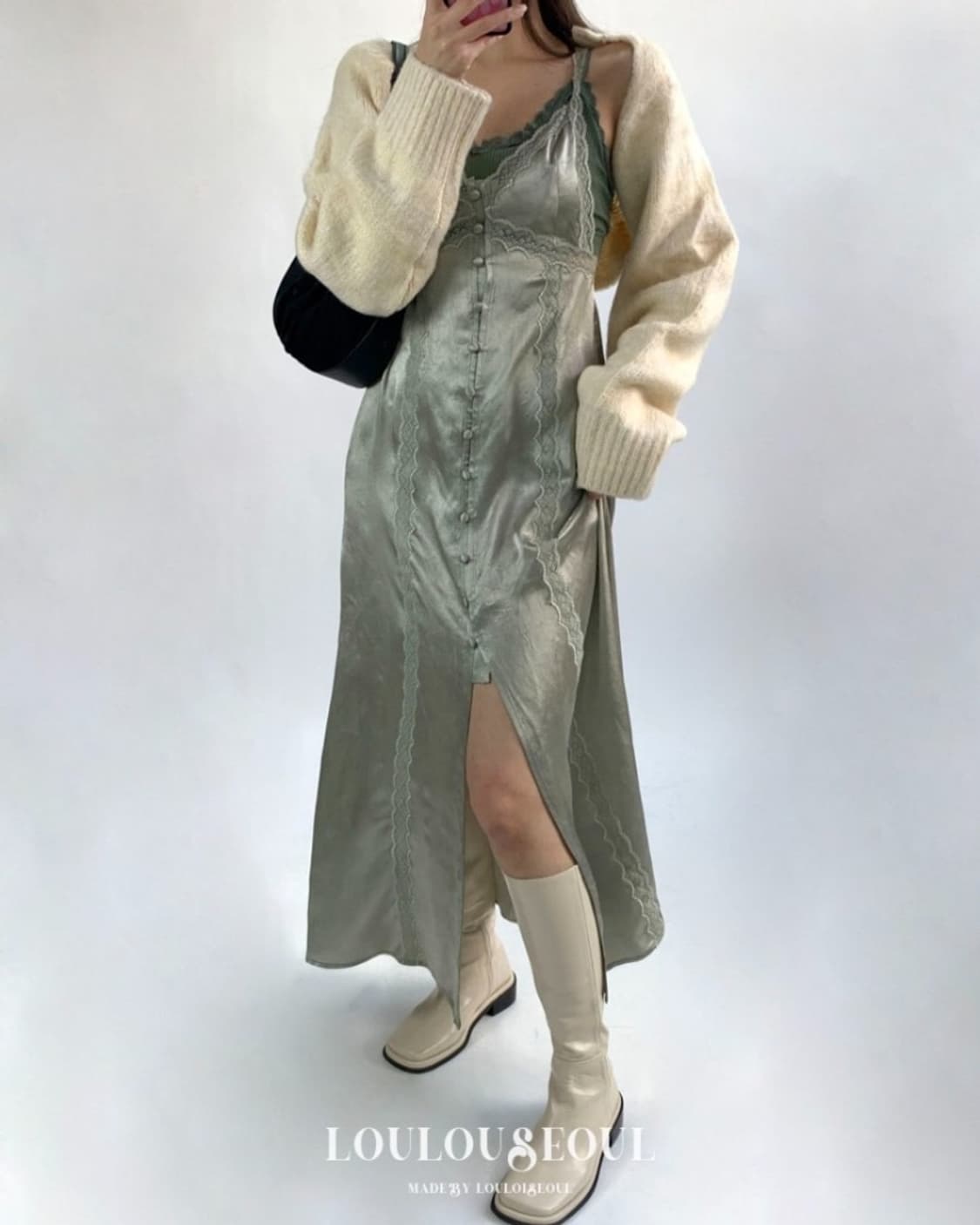 [연말 원피스] 루루서울 이터널 레이스 드레스 민트 상품이미지1