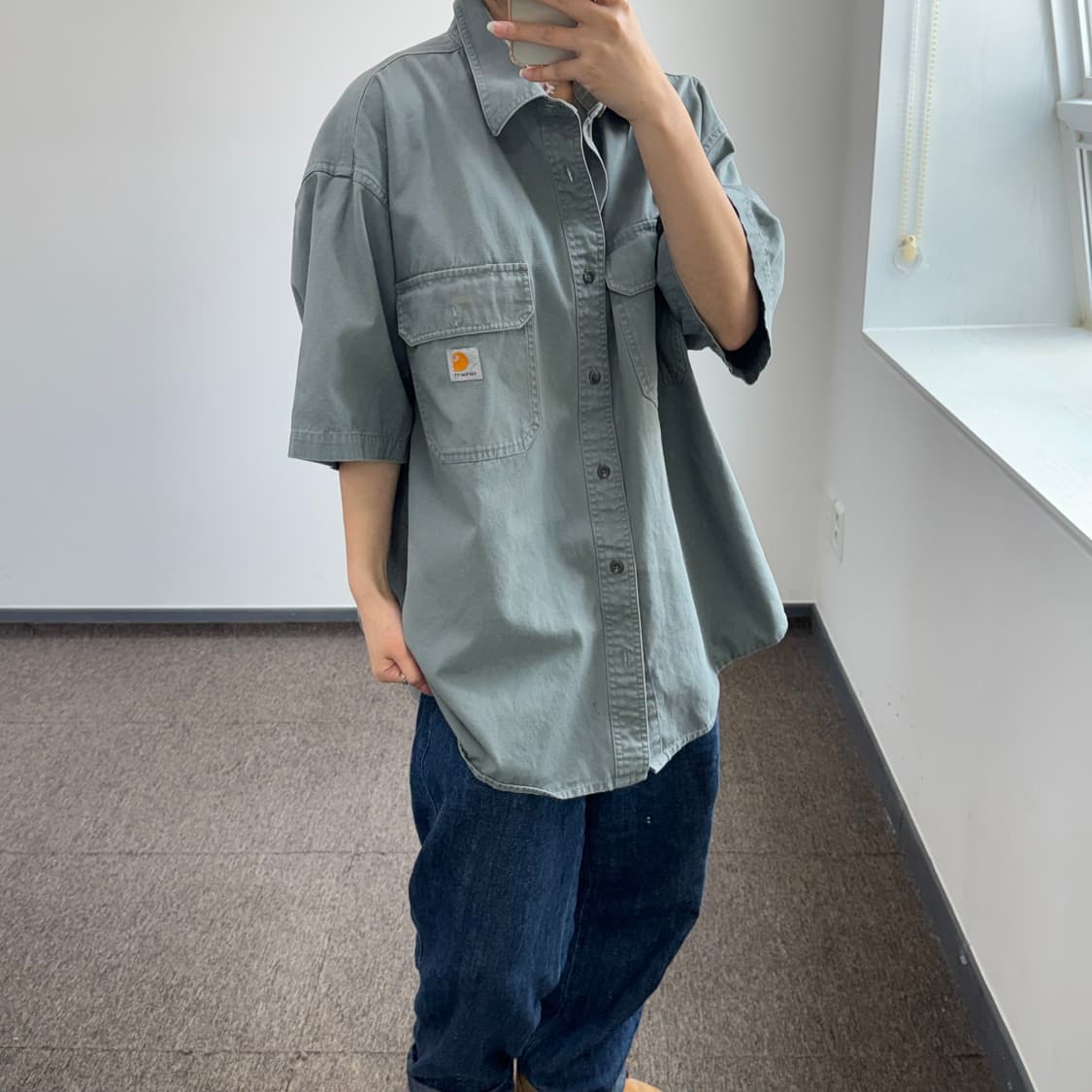 Carhartt 칼하트 원포켓 카키 반팔셔츠   상품이미지2