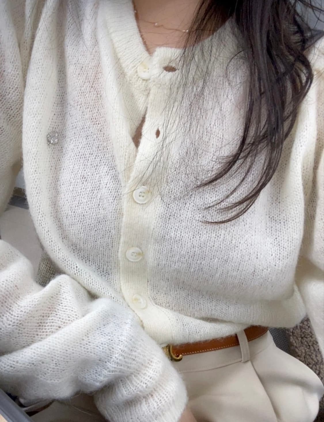 아비에무아 알파카 퍼프 가디건 상품이미지4