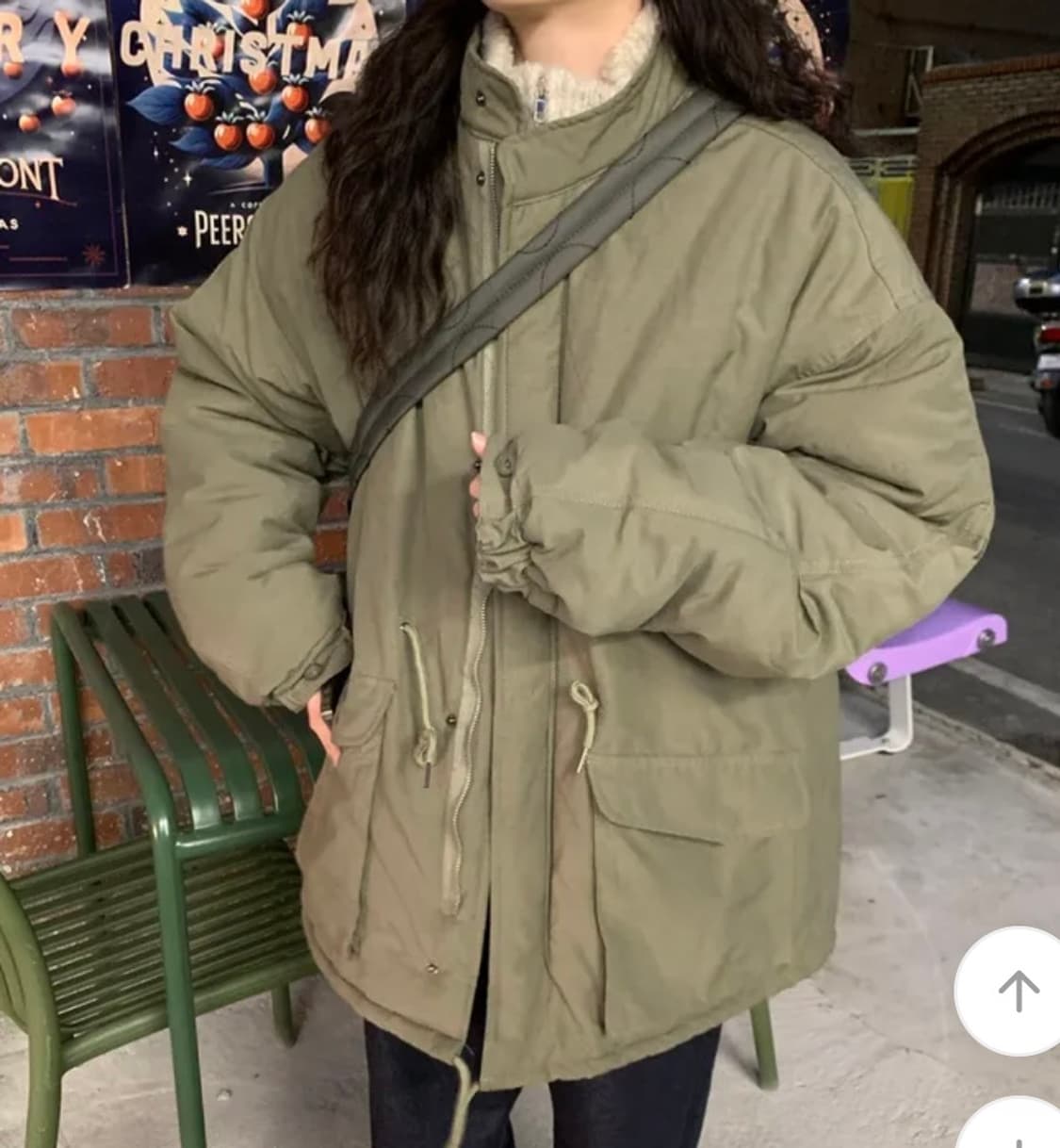 카키색 야상패딩(공용) 상품이미지1