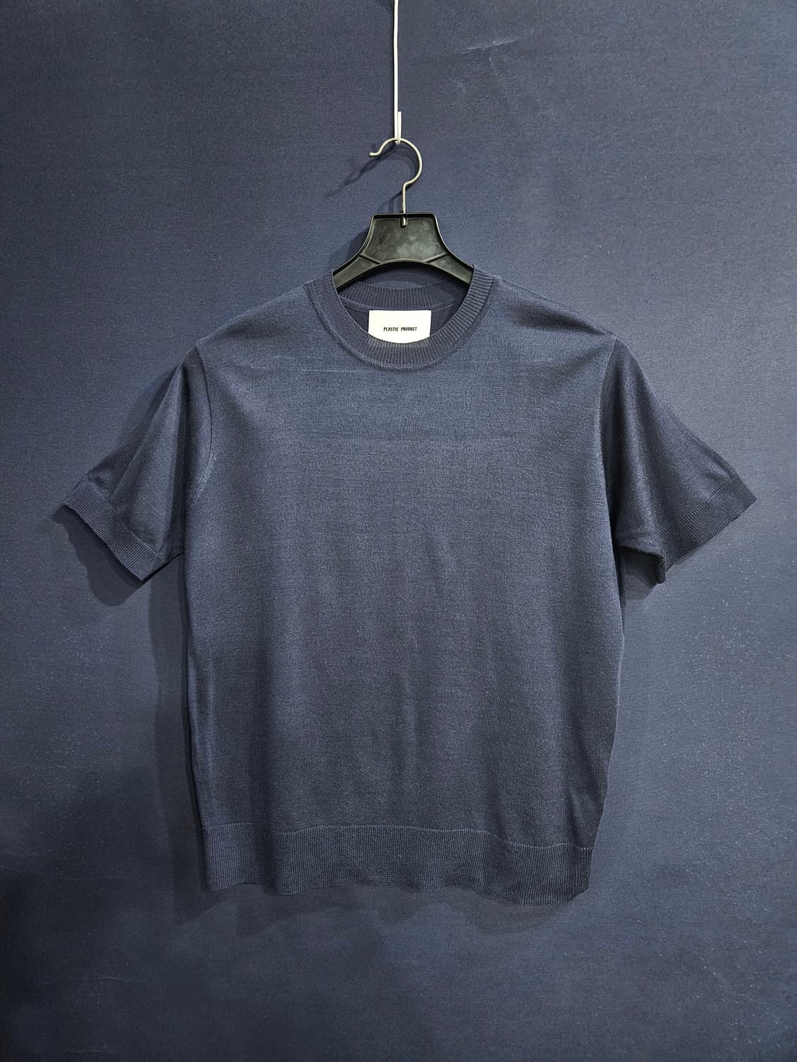 플라스틱 프로덕트 네이비 남성 세미오버핏 95 니트반팔  상품이미지1