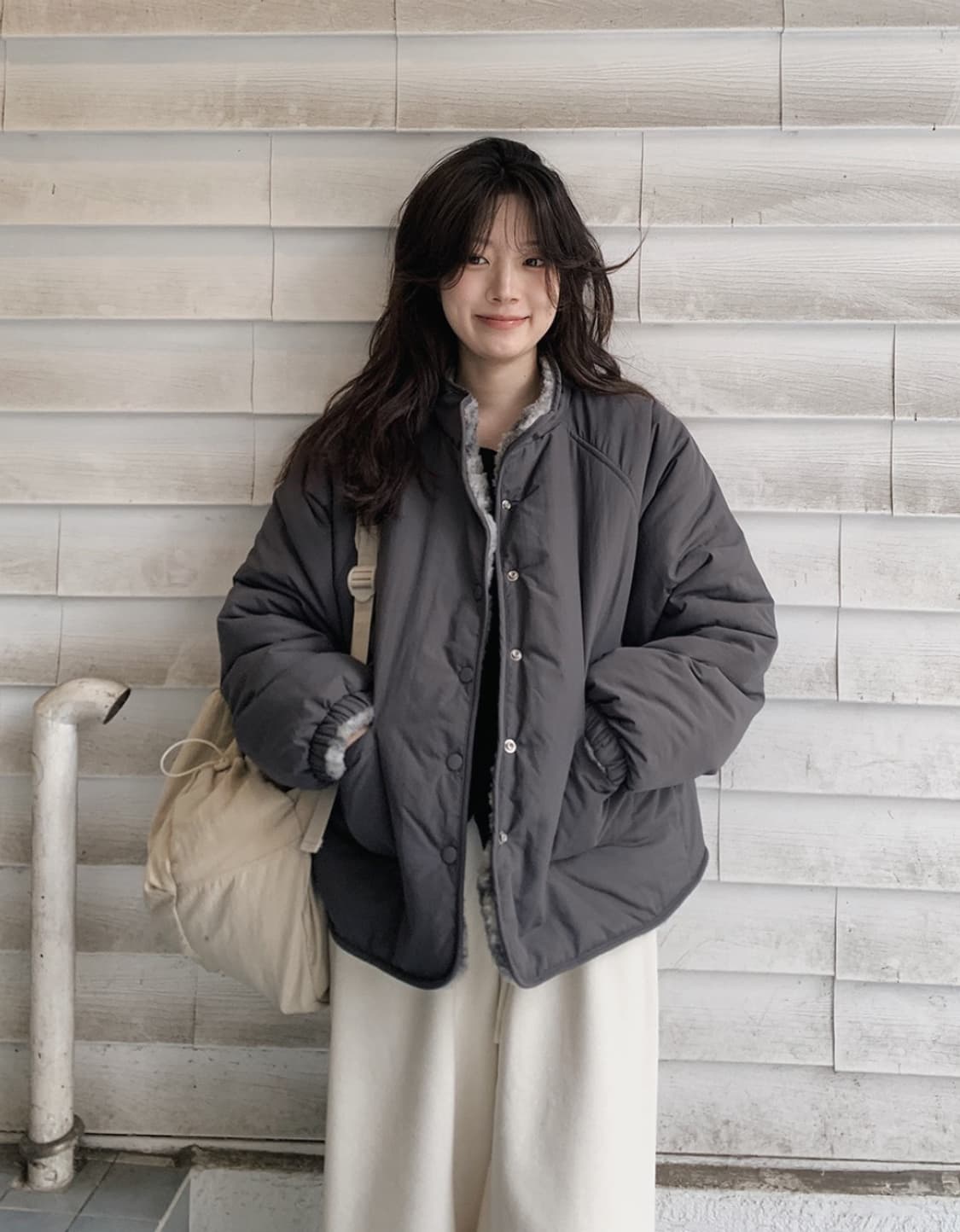 [새상품] 슬로우앤드 덤블앤패턴 리버시블 패딩점퍼 숏패딩 상품이미지1