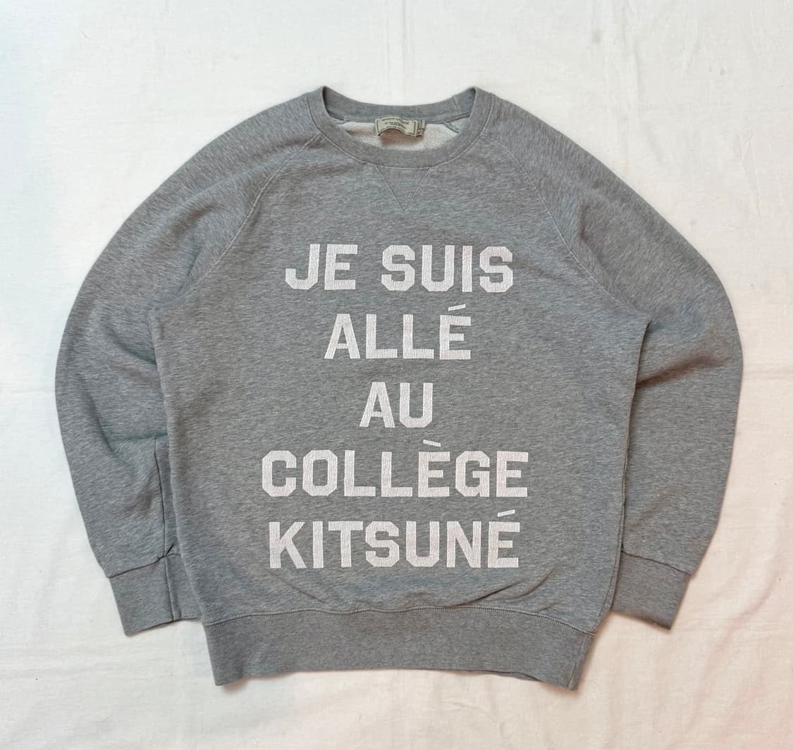 메종키츠네 레터링 프린팅 맨투맨 스웻셔츠 그레이 상품이미지1