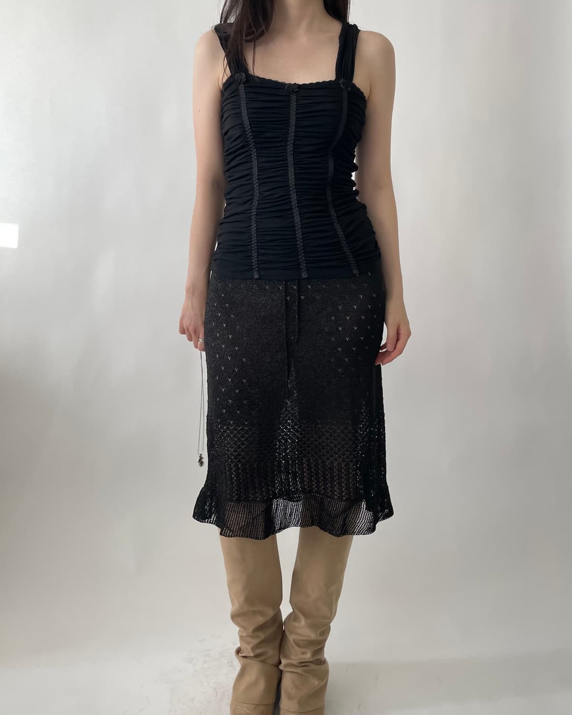 MORGAN shirring ribbon top 상품이미지9