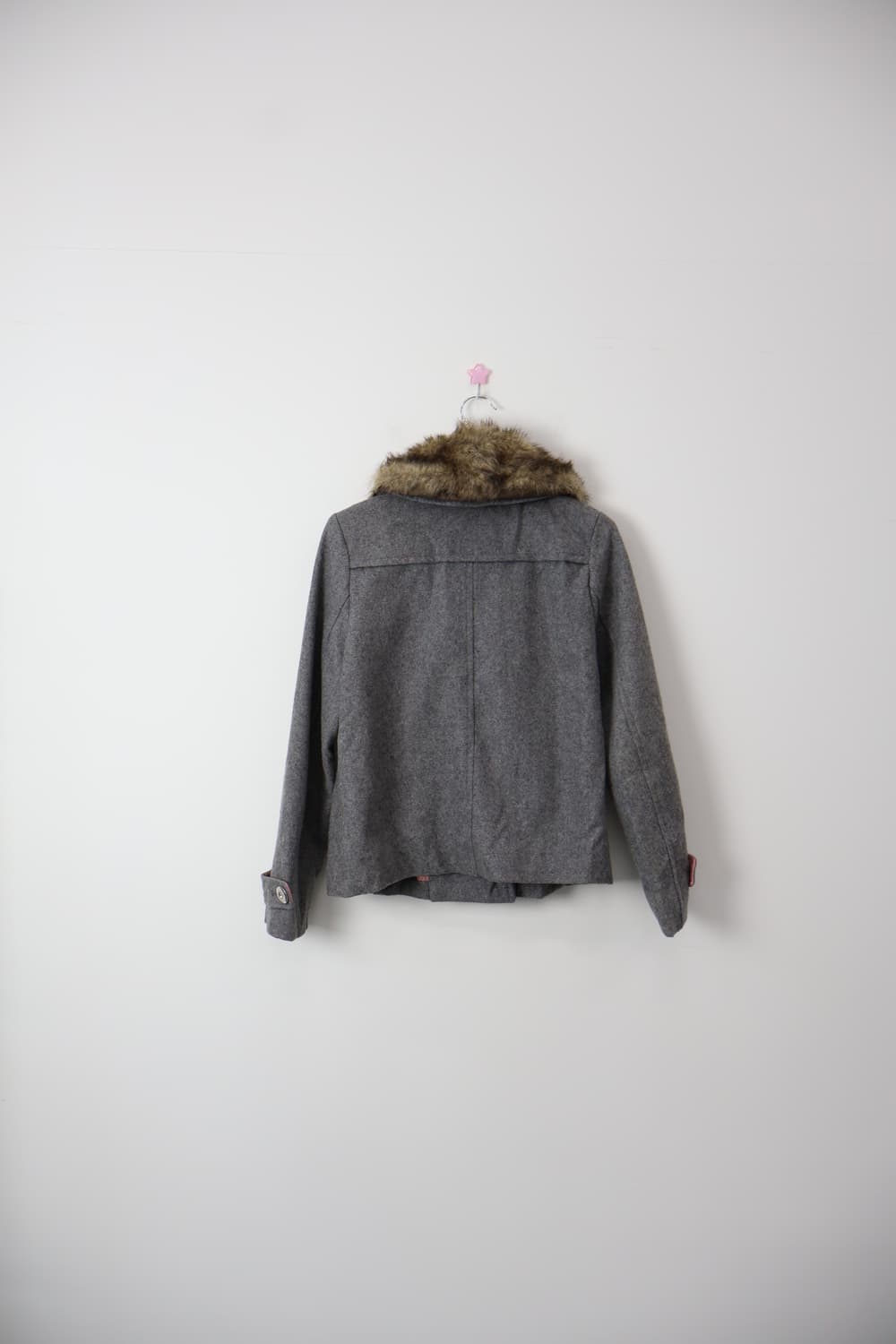 earth music Wool Blend Fur Double Coat 상품이미지5