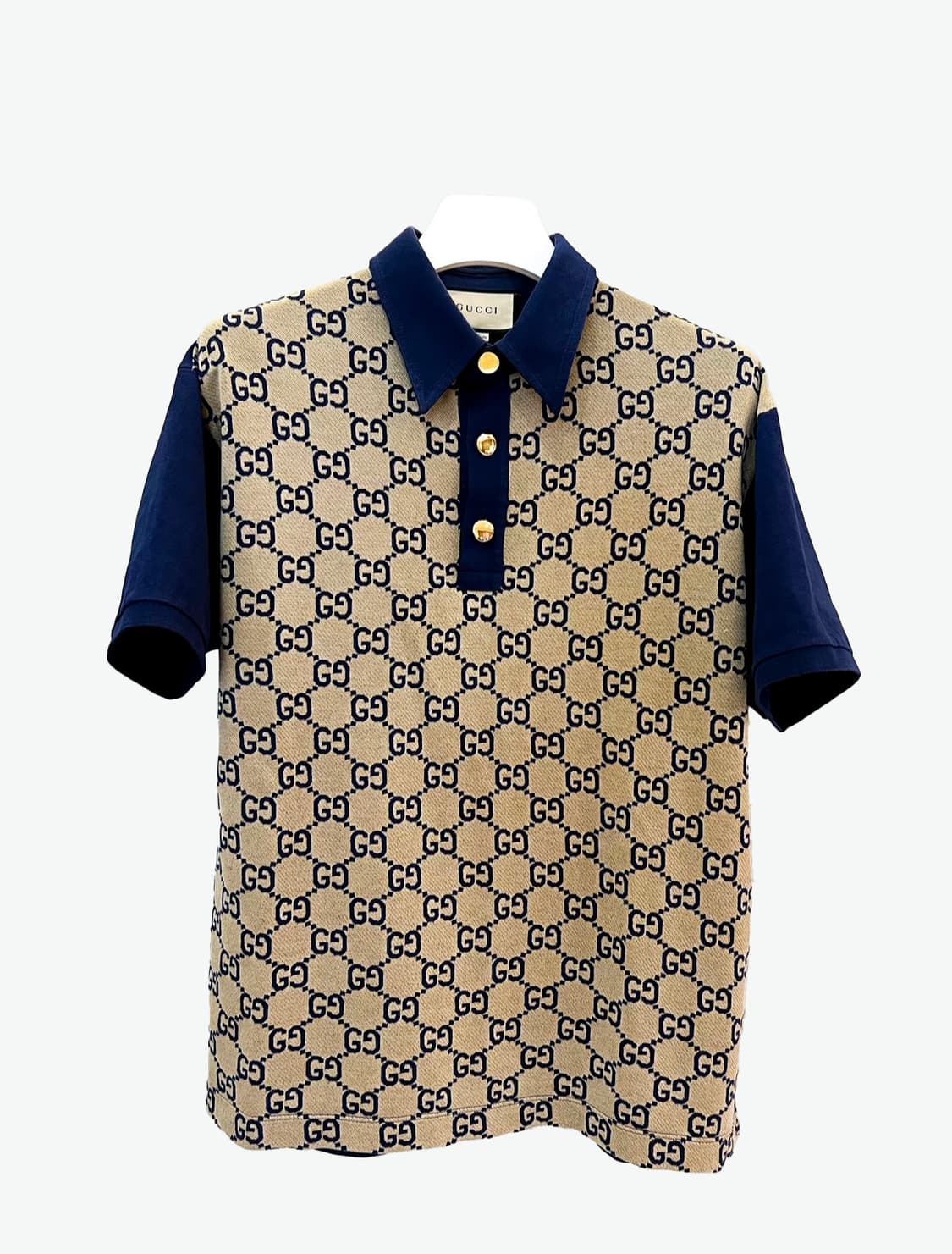 [2XL] 구찌 맥시 GG 실크 코튼 폴로 셔츠 상품이미지1