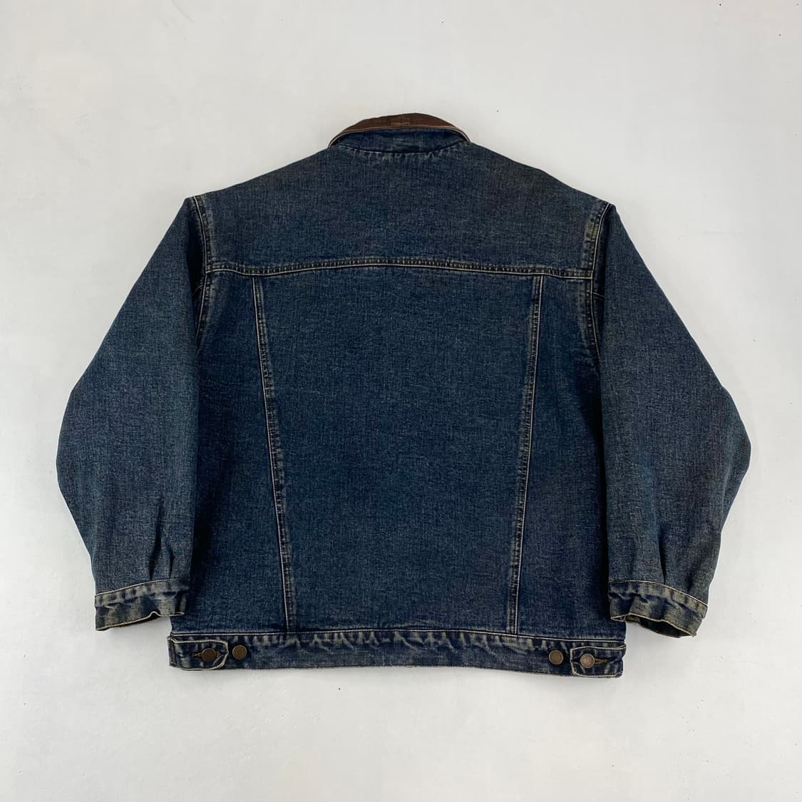 90s 갭 빈티지 레더 카라 포켓 데님 트러커 자켓 (105) 상품이미지2