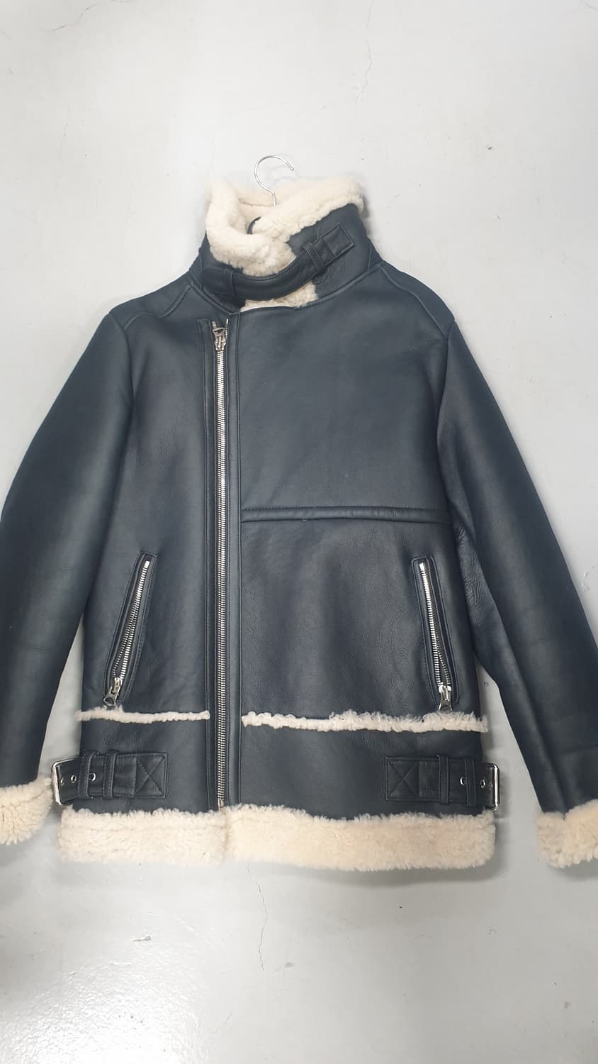 리얼양털 무스탕 자켓 블랙 100 상품이미지4