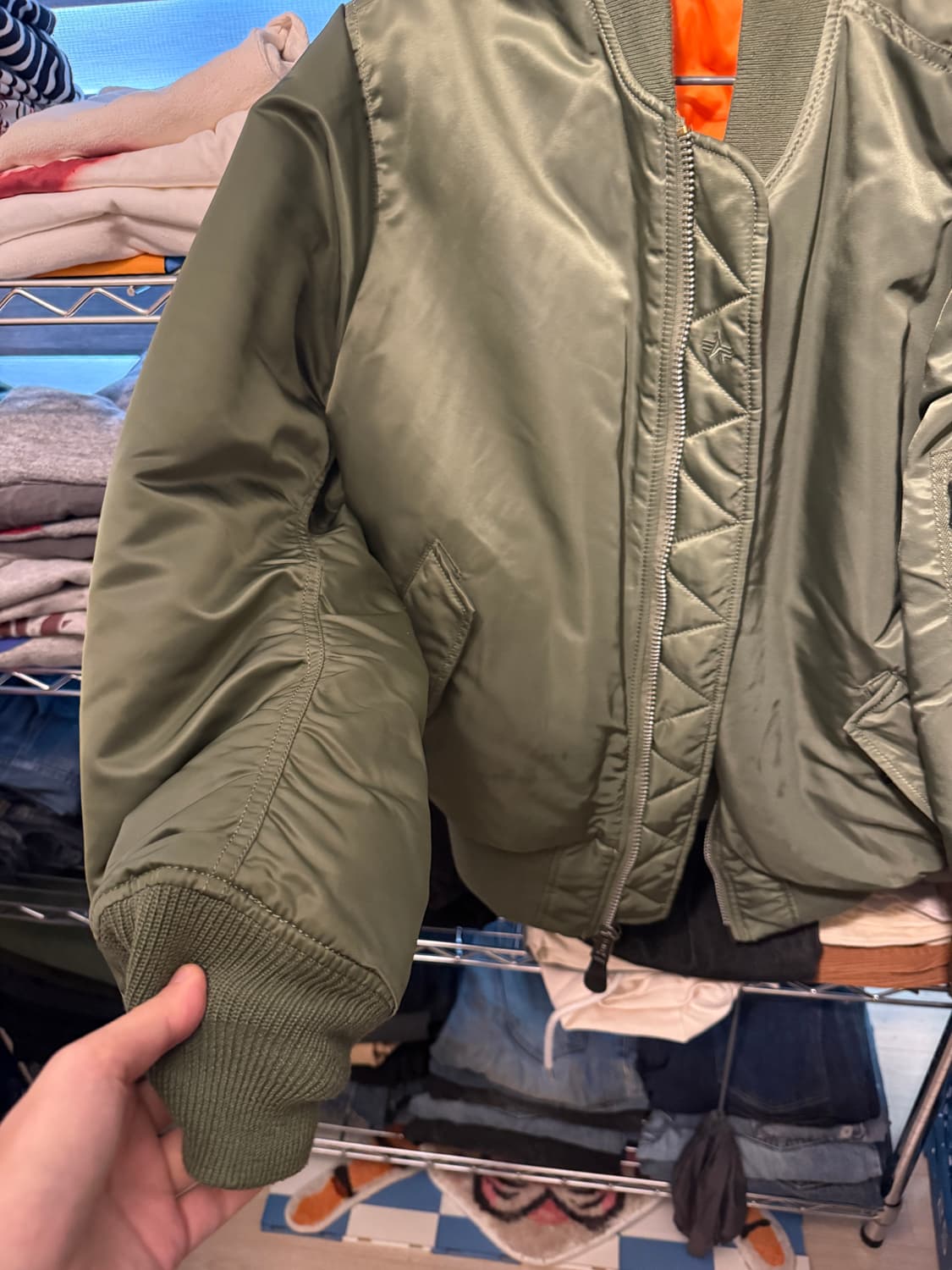 알파인더스트리 MA-1 플라이트 자켓 세이지 S 상품이미지2