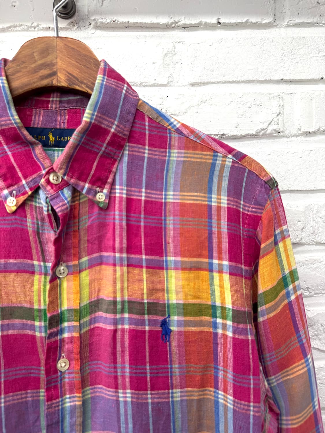 폴로 핑크 체크 셔츠 상품이미지4