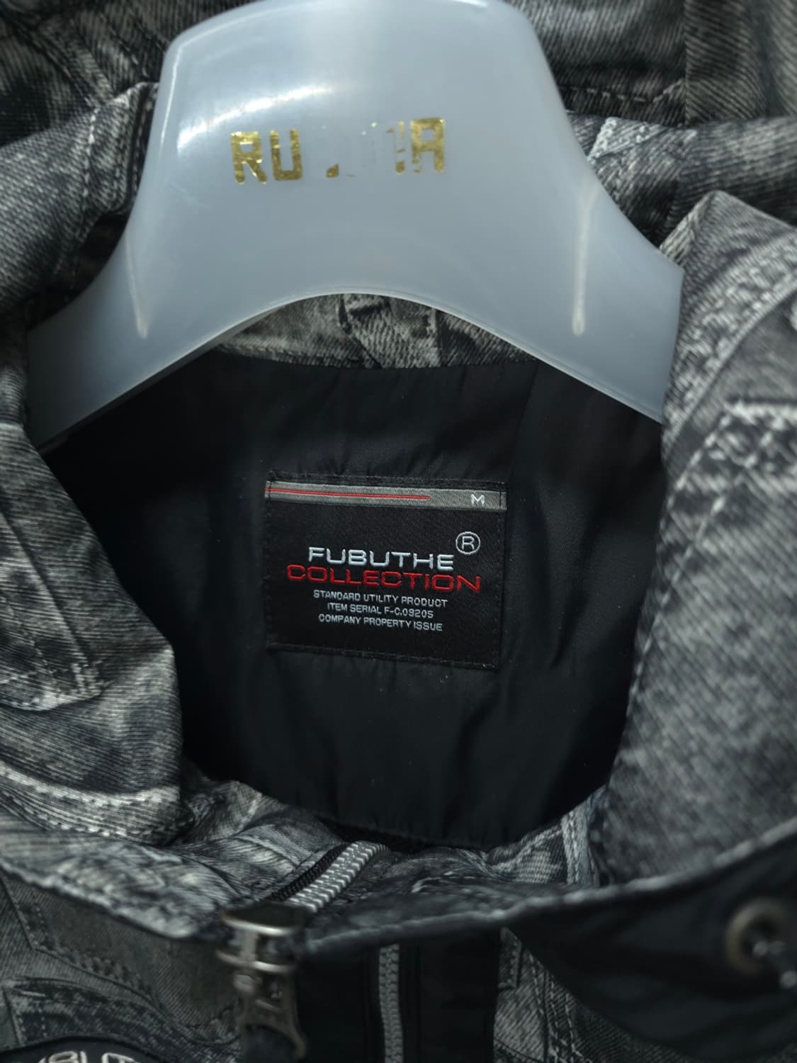 [FUBU] 푸부 데님 프린팅 믹스 후드 바람막이 자켓 (95~100) 상품이미지4