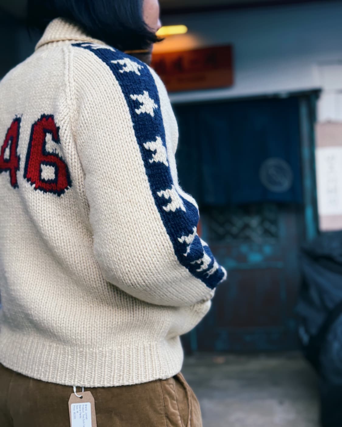 Canoe Lake 성조기 코위찬 스웨터 M 상품이미지9