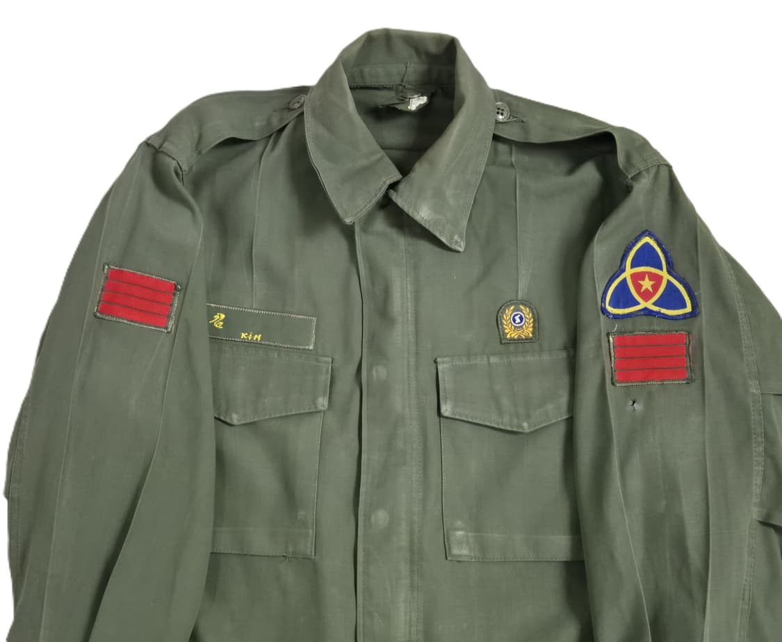 육군 구형 35사단 병장 민무늬 야전상의 전투복 상의 자켓 (L) 상품이미지7