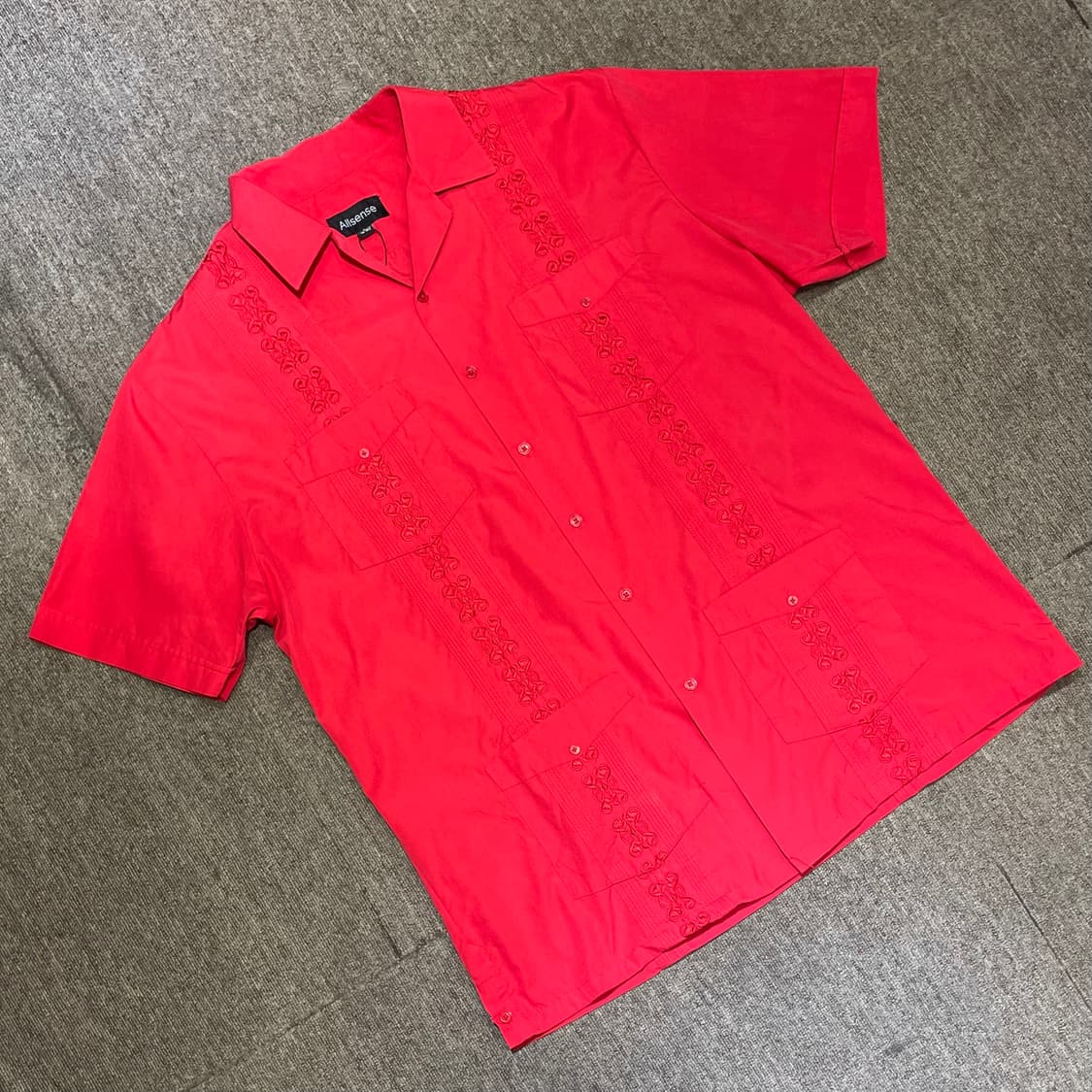 (L) Allsense 구아야베라 쿠바 셔츠 레드 상품이미지1