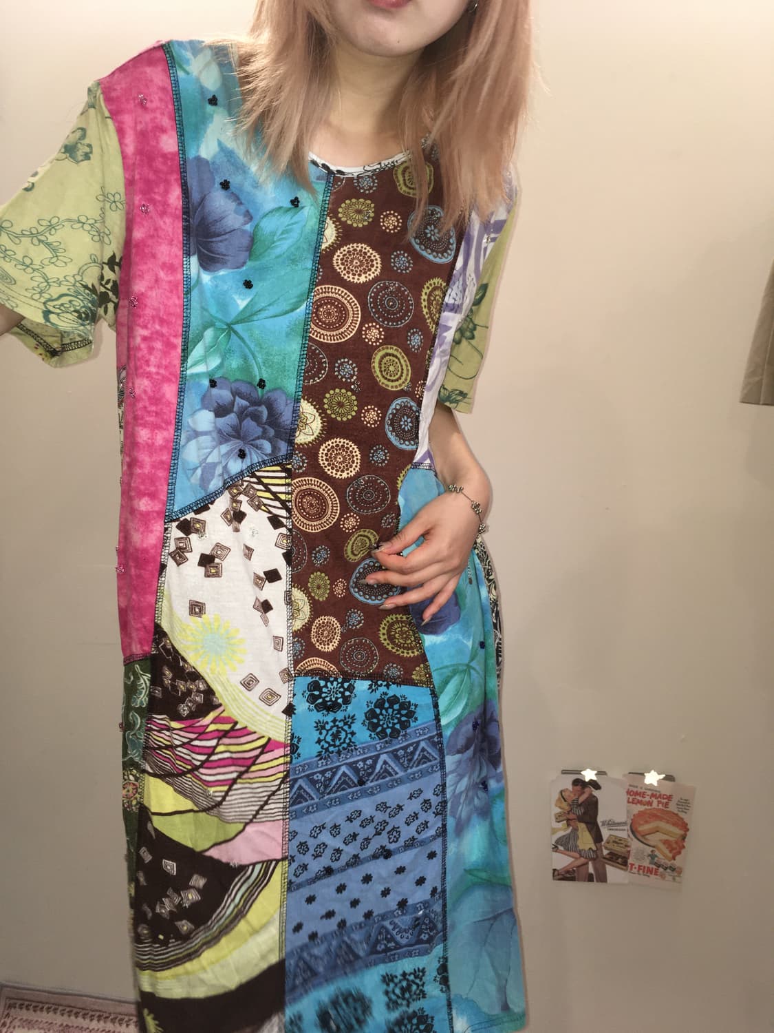 jpn vintage 오리엔탈 패턴 박시 원피스 상품이미지2