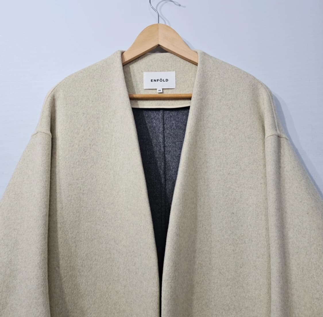 Enfold 엔폴드 타임 베이지색 오픈 코트 ~66 오버핏 상품이미지3