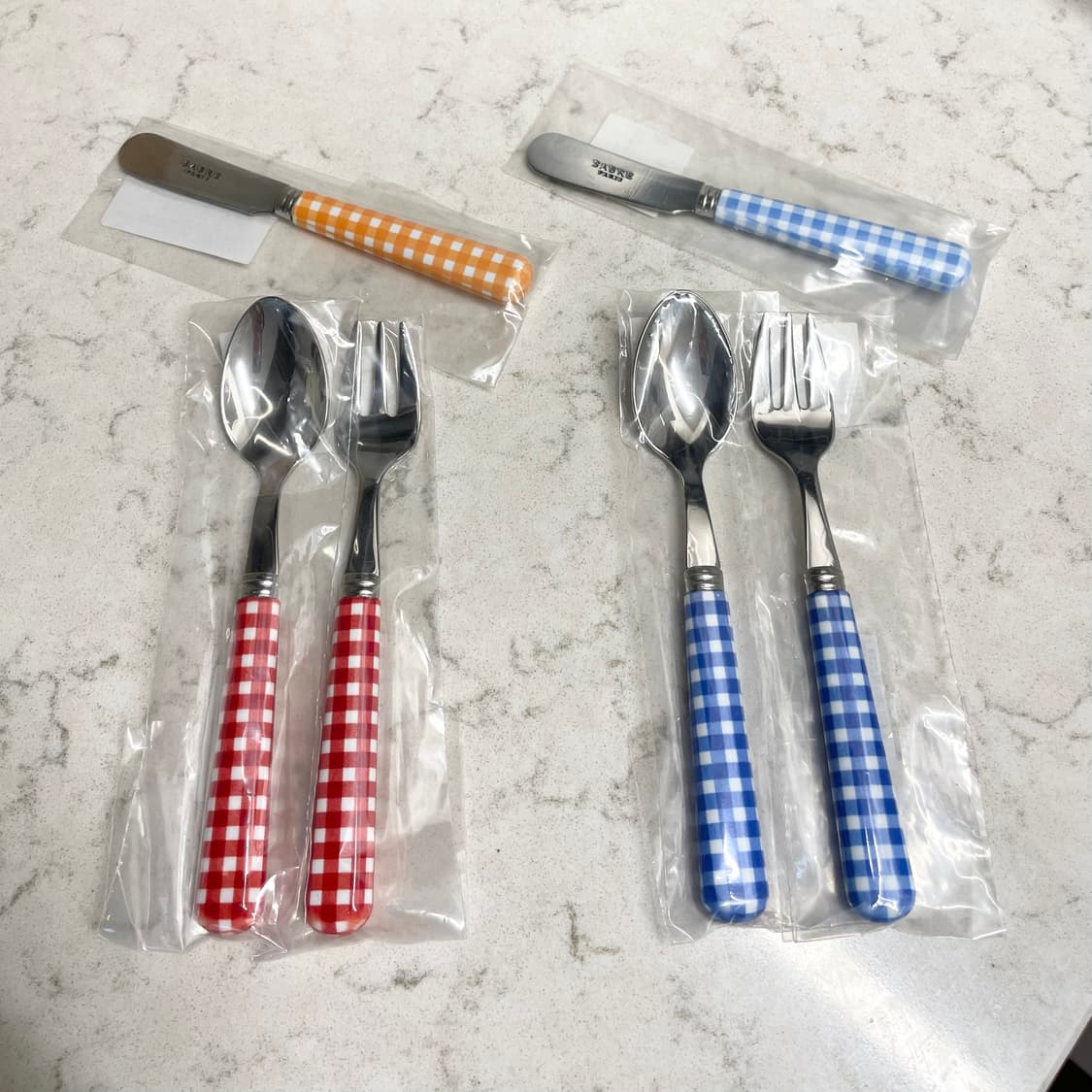 새상품) 사브르 데꼬르 체크 커트러리 (티스푼 포크 버터나이프 스프레더) 상품이미지1