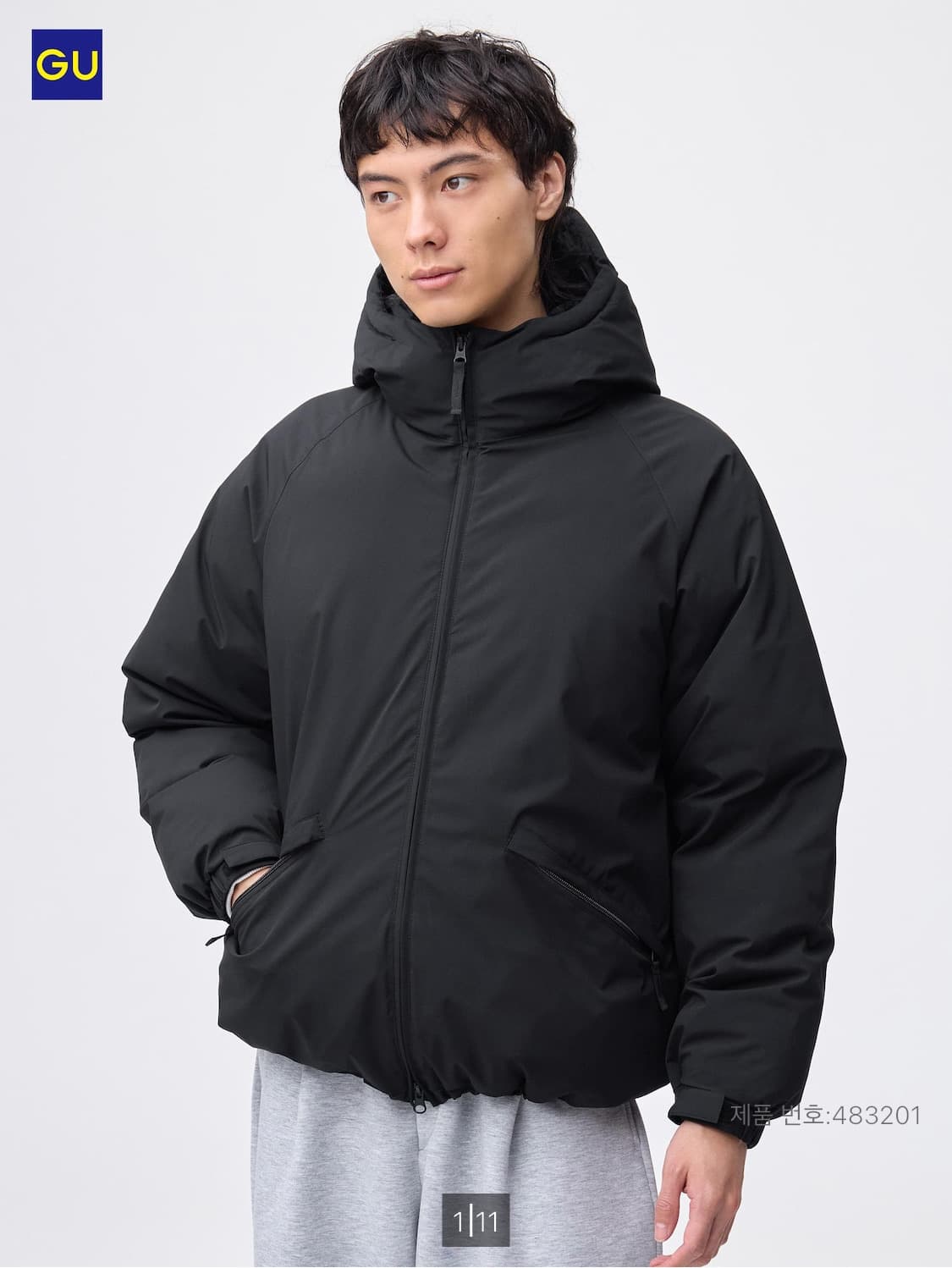 GU웜패디드파카블랙(새상품) 상품이미지1