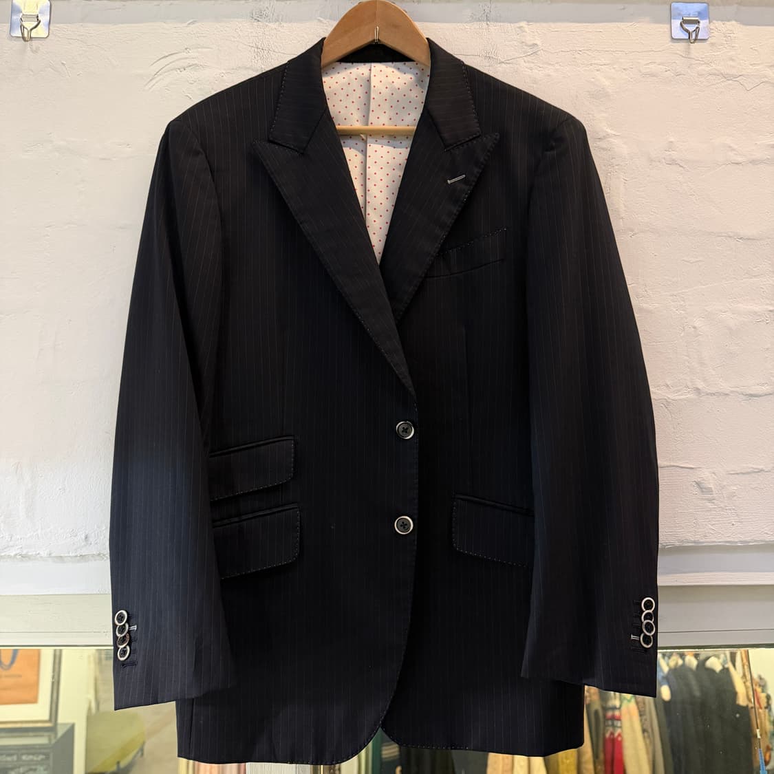 Jean Pablo 로로 피아나 울 스트라이프 블레이저 L 상품이미지1