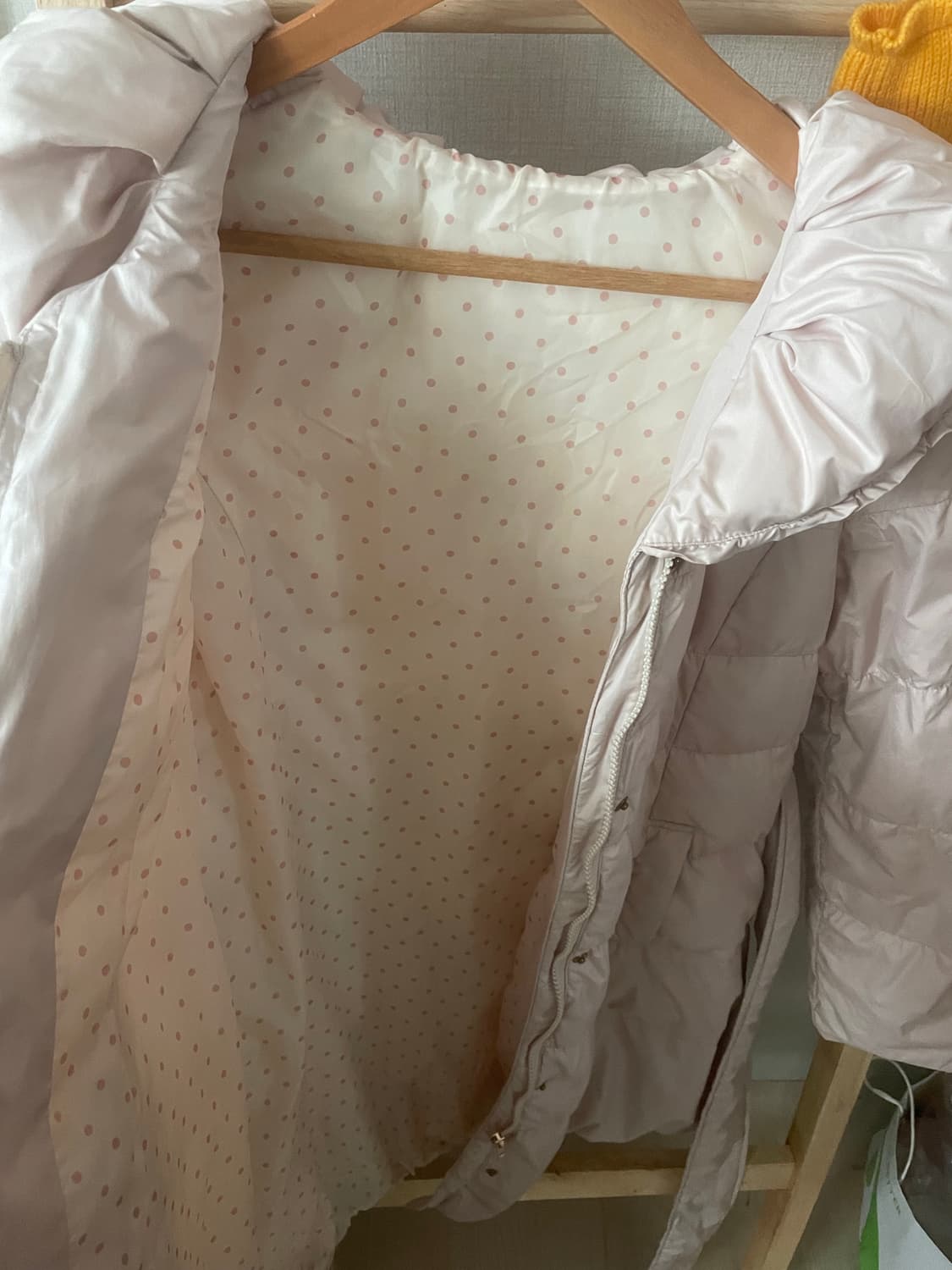 모리걸 빈티지 핑크 레이스 롱 패딩💗❄️ 상품이미지3